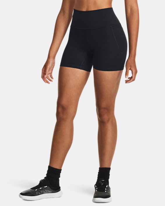 Women's UA Meridian Middy Shorts, Black, pdpMainDesktop image number 0